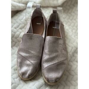 Tom’s metallic pink suede shoes size 8.5 medium
